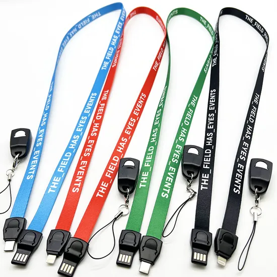 Wholesale Price New Promotion Gift USB Lanyard Neck Strap Charger Cable Lanyards Type C 3 In1 Data Cable for Phone